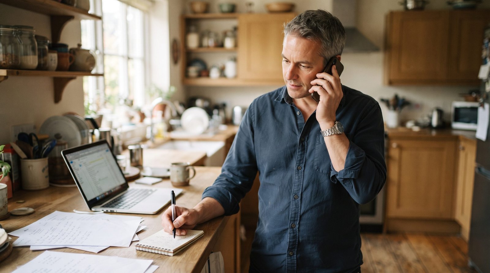 Student Loan Wage Garnishment: How to Stop It 3 A man on the phone with his student loan servicer taking notes about requesting a garnishment hearing