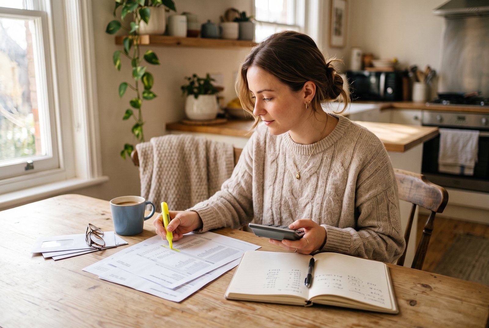 Reviewing a bank statement to calculate essential monthly expenses