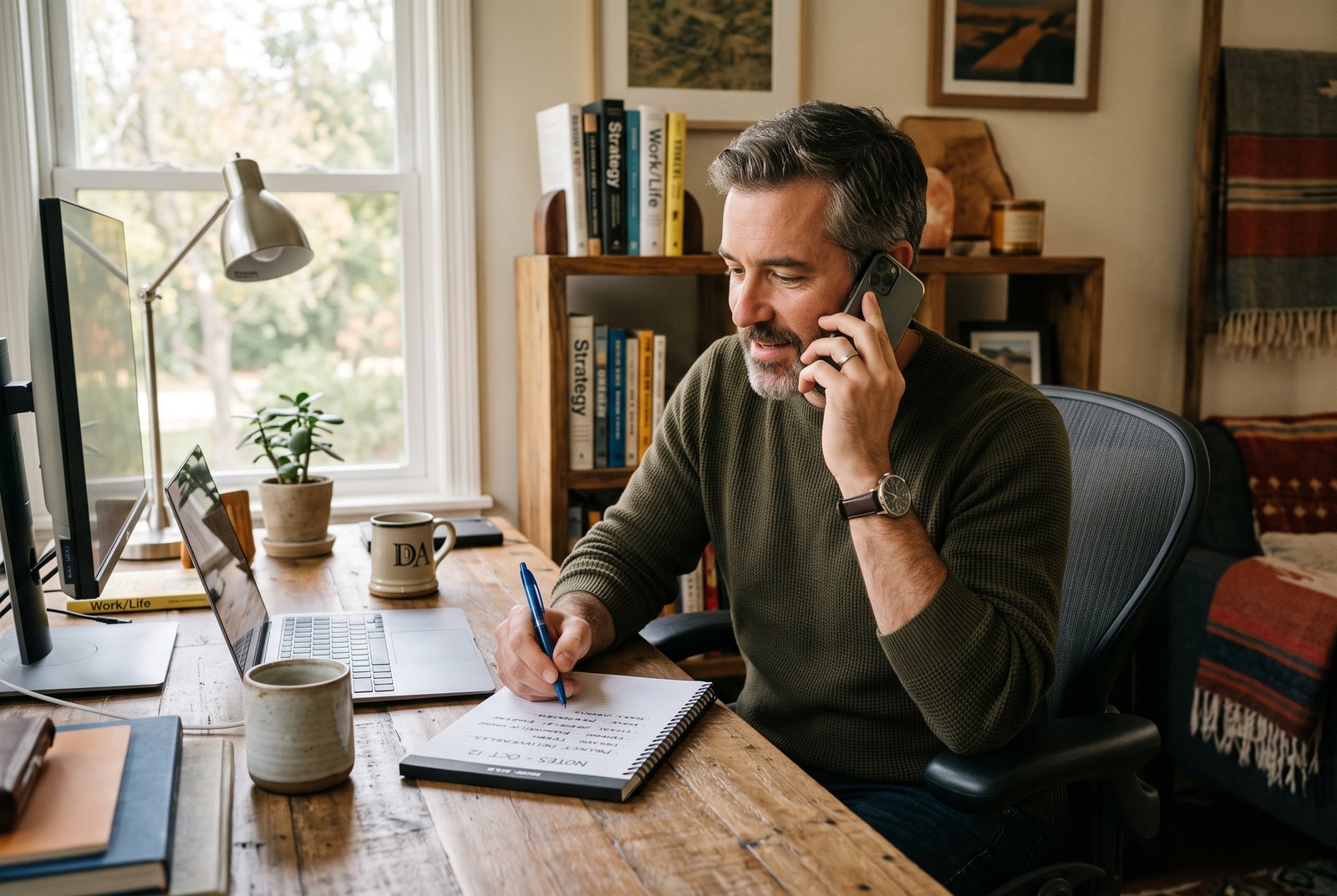 How to Negotiate Medical Bills: A Step-by-Step Script for Lowering What You Owe 2 A man at his home desk taking notes on a notepad while on the phone negotiating a medical bill