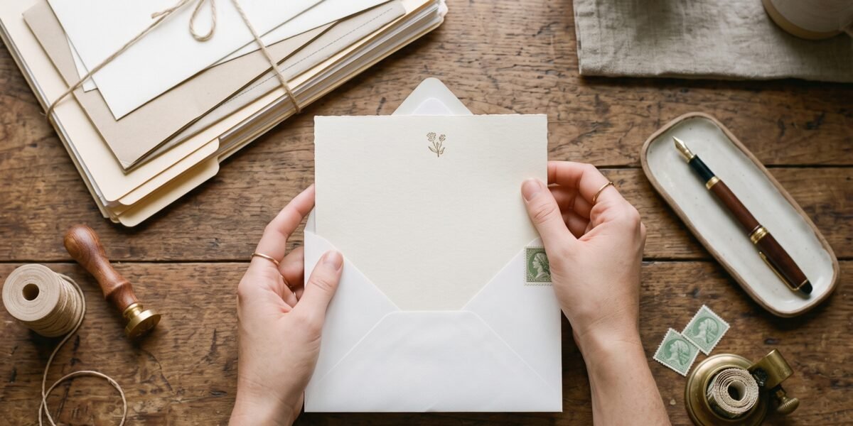 A handwritten pay-for-delete letter being placed into an envelope on a desk, ready to mail to a debt collector
